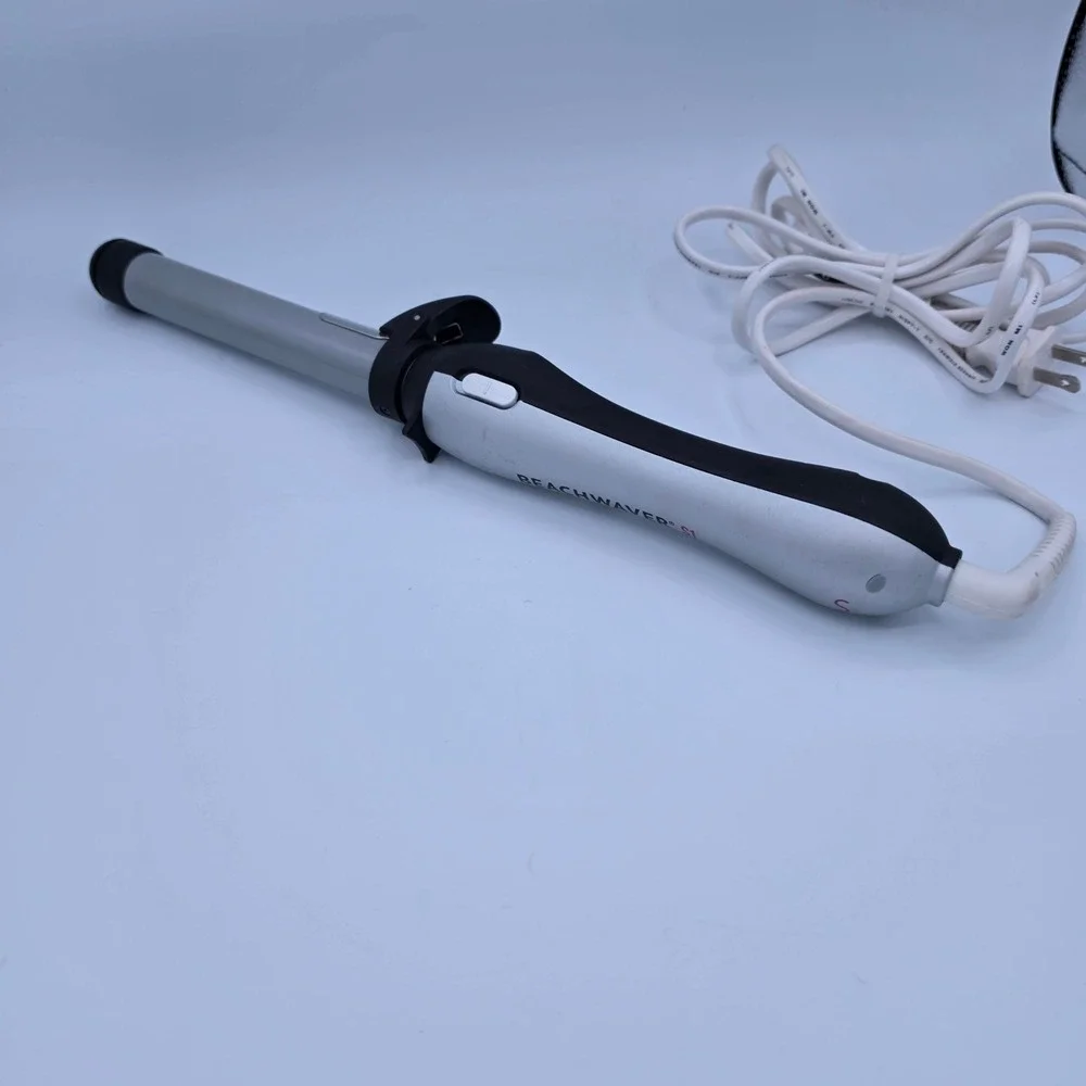 Beachwaver S1 Rotating Curling Iron Silver Black Dual Rotation Hair Tool